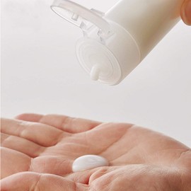 Onwon 6 Pcs 30 ml/1 oz Empty Plastic Sample Travel Size Plastic Empty Squeeze Bottle Container Jar Pot Vial with Flip Lid Perfect for Emollient Water Shower Gel Emulsion Etc