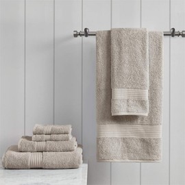 Oakestry Organic 100% Cotton Bathroom Towel Set Extra Soft Ultra Quick Dry Luxury Absorbent Hotel Towels Handwash & Facial Washcloth, Multi-Sizes, Tan