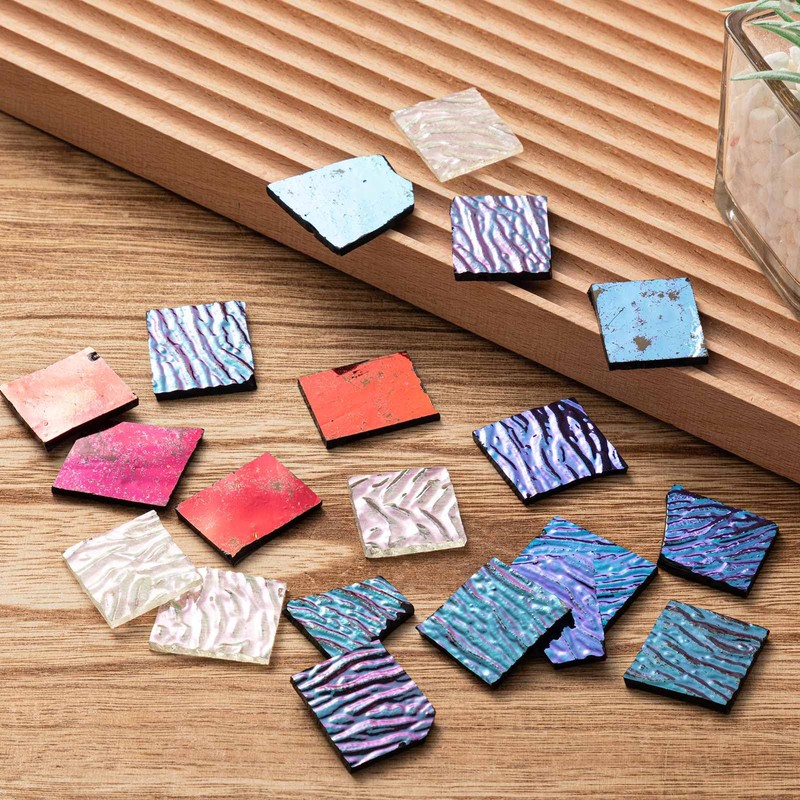 Maasechs 4 Bags COE90 Dichroic Glass Scrap Assorted Fusible Glass