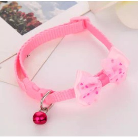 speedway Nylon Cat Cute Collar with Bell bow tie for Cat Kitten puppy adjustable US - Pink