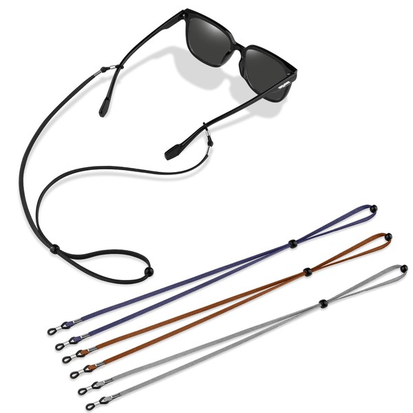 3 Pcs Unisex Glasses Straps- Universal Leather Eyeglass Chain Lanyard