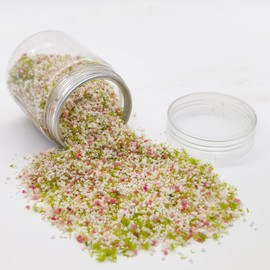 SEABABOO Miniature Scenics Leaves 120 ml Realistic Miniature Leaves in Cans Landscape Static Grass Powder Model for DIY Railway Diorama Scattered Grass Meadow Landscape Layout (Pink)