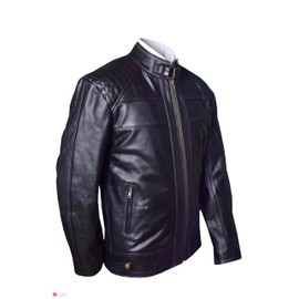 Mens Genuine Leather Jacket Cowhide Motorbike Motorcycle Moto-Jacket Real Leather Black/Brown