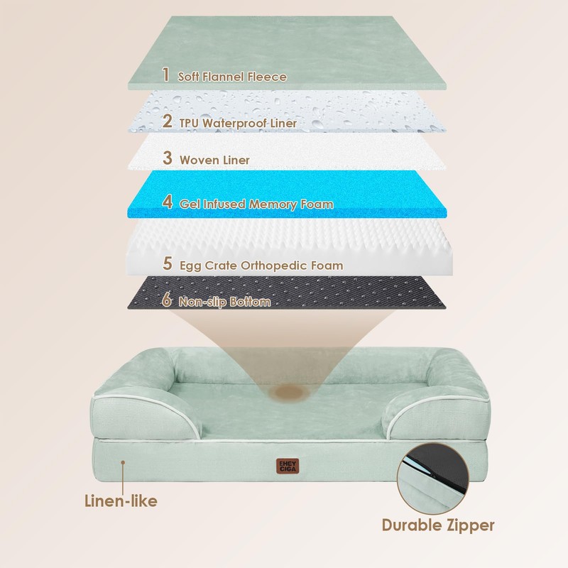 EHEYCIGA Orthopedic Dog Bed for Small Dogs, Waterproof Memory Foam