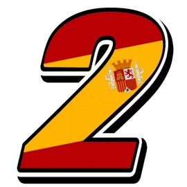 Biomar Labs® 1 x Vinyl Spain Flag Sticker Spanian National Auto Moto Motocross Motosport Start Racing Number 2 Rally Race Car Bike Motorcycle Tuning N 282Z
