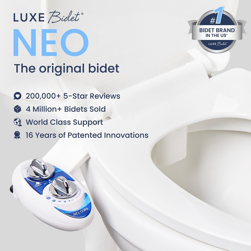 LUXE Bidet NEO 120 - Single Nozzle, Self-Cleaning, Non-Electric Bidet
