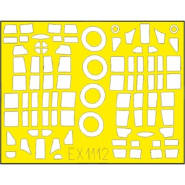 Eduard 1/48 A6M2-K Zero Type Practice Fighter Type 11 T-Face Double-Sided Paint Mask Seal (For Eduard) Masking Sheet for Plastic Models EDUEX1112 (Airplane)