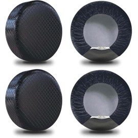 AmFor Set of 4 Tire Covers,Waterproof Aluminum Film Tire Sun Protectors,Weatherproof Tire Protectors (Black, 33"-35")