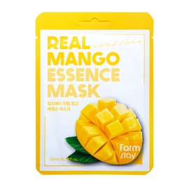 Farmstay Real Mango Essence Mask - Mango Extract Face Mask - With Plumping Hyaluronic Acid - Nourishes Skin, Stimulates Cell Regeneration - 23 ml