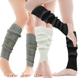 3 Pairs Leg Warmers,Women's Ankle Warmers 80s Ribbed Knitted Long Socks,Leg Warmers for Yoga Ballet Dance Party Sports