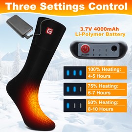 CODSOK Heated Socks for Men Women 3.7V 4000mAh Rechargeable Electric Warm Socks Cold Foot Winter Heating Socks Washable Thermal Socks for Motorcycle Cycling Outdoor Skiing Camping Fishing Hiking