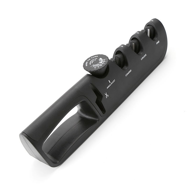 Black 4 Stage Knife Sharpener Adjustable Angle Household Blade Sharpener