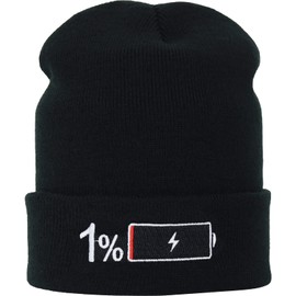 EXPRESS-STICKEREI Knitted Hat Funny Warm Winter Hat / Wool Hat Unisex Hood Beanie Fine Knit with Saying | One Size, Power knitted hat