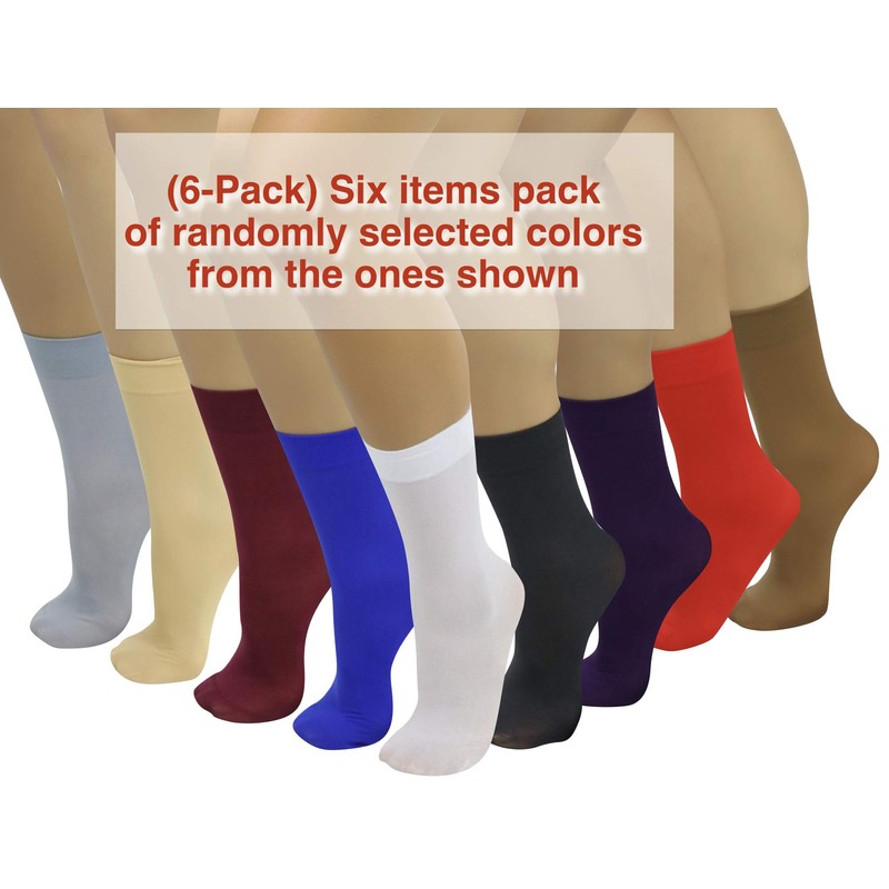 ToBeInStyle Womens Pack of 6 Trouser Solid Anklet Socks -