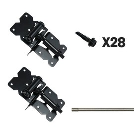 skysen Stainless Steel Self Closing Vinyl Fence Single Gate Hinge and Latch Hardware Kit -2 Hinges and 1 Latch (Single Gate Kit)