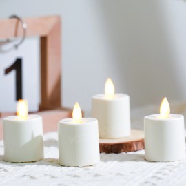 Set of 4 Rechargeable Tea Light Mobile Wick Ivory