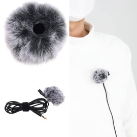 SG Store 2PCS Fur Microphone Windscreen 10cm Lavalier Mic Windbreaker Mini Wind Filter Mic Windshield Muff Pop Filter for Indoor Outdoor Environments
