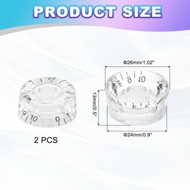 sourcing map 2PCS Guitar Top Hat Bell Knobs, Volume Tone Control Knobs for Electric Guitar Bass, Clear