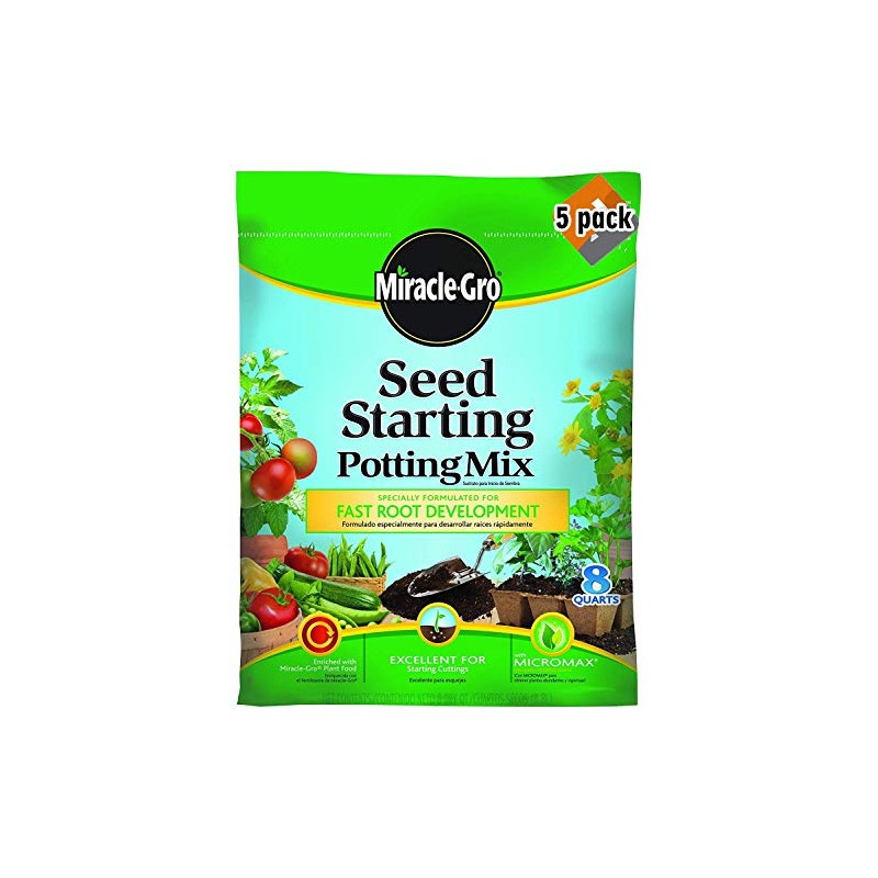 Miracle-Gro Seed Starting Potting Mix, 8-Quart, 5 Pack