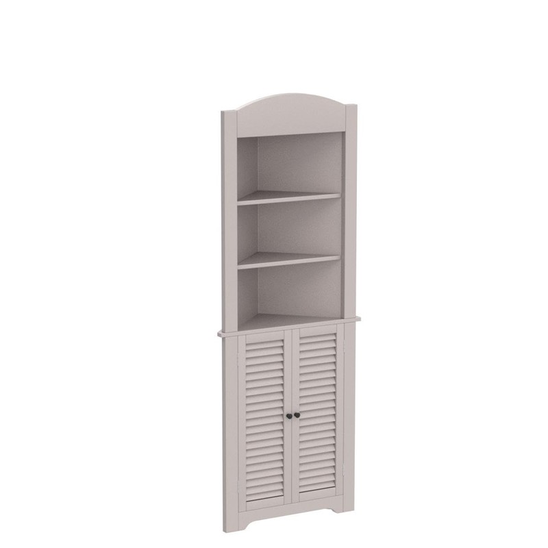 RiverRidge, Taupe Ellsworth Tall Corner Bathroom Storage Cabinet