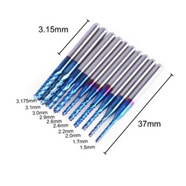 SainSmart Nano Blue Coat End Mill CNC Router Bits, 1/8 inches Shank, Pack of 10