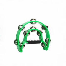 Double Row Tambourine for Adult, Double Half Moon Musical Tambourine Musical Percussion Instrument Bell Beat Drum ABS for Adults, Church, KTV, Party, 23cm Stainless Steel Edge