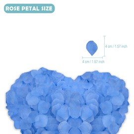 SHINTAYL 1200PCS Rose Petals for Bedroom - Fake Roses Light Blue Faux Flowers, Artificial Roses Petals for Marry me, Valentines, Proposal, Anniversary, Wedding Love Decorations Romantic Party