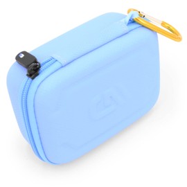 CASEMATIX Travel Dice Case and Dice Holder for RPG Dice with Padded Interior Divider and Wrist Strap - Hard Shell Protective Dice Box Includes Light Blue Dice Case Only