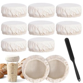 11 Pcs Fundas de Tela para Fermentación, Cubiertas de Tela para 3 a 4 Pulgadas, Gorro de tela para Frascos de Fermentación para Kéfir, Queso, Búlgaros