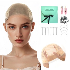 Datanala Grip Lace Wig Cap Blonde Color for Women 4x5 Transparent Non Slip Wig Gripper for Keeping Wigs in Place Adjustable Cap with Grip Headband(Grip Wig Cap/Blonde)