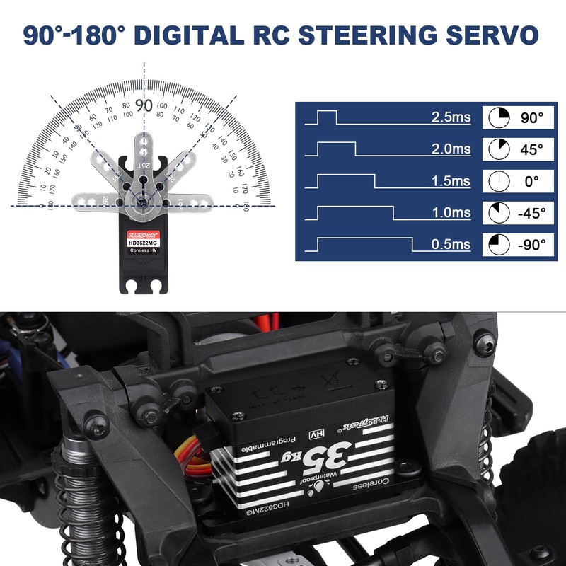 HobbyPark Waterproof 35KG Servo High Torque Metal Gear Digital Servo