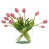 DUYONE 15pcs Artificial Tulips Flowers, Real Touch Latex Bouquet, Fake