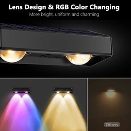 Brizled Solar Fence Lights Outdoor 8 Pack, Warm White & Cool White & RGB Solar Wall Lights, 100 Lumens 11 Modes Solar Deck Lights IP65 Waterproof Fence Solar Lighting for Railing, Wall, Deck, Fence