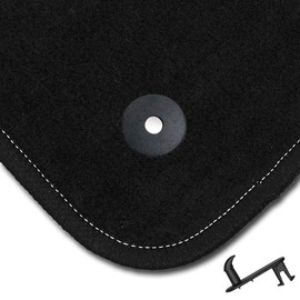 Bär-AfC TY03879 Classic Car Floor Mats for Toyota Corolla E11 1997-2002, Car Mats Needle Fleece Black, Edge Edging Black, Textile Foot Protection, Set of 4