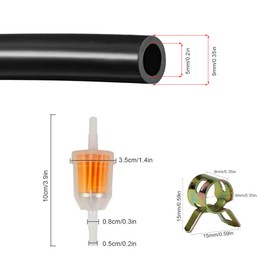 15 x Fuel Filter, Fuel Filter, Fuel Hose Kit, Motorcycle Fuel Filter, Suitable for Car, Motorcycle, Lawn Mower, Scooter, Diesel, Moped