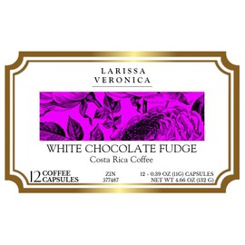 White Chocolate Fudge Costa Rica Coffee (Single Serve K-Cup Pods) (Gourmet, Naturally Flavored, Whole Coffee Beans) (12 pods, ZIN: 577487)
