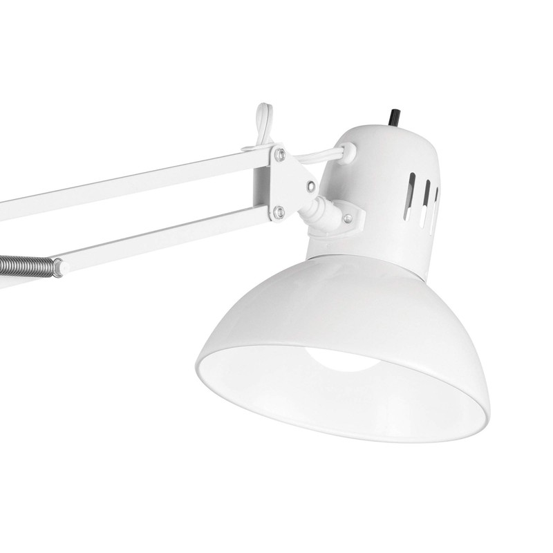 GLOBE Electric 52847 31.5 Inch Swing Arm Clamp-On White Desk