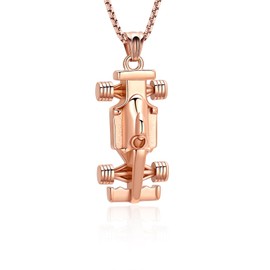QGJNSGC Racing Car Urn Necklace for Ashes for Women Men Formula ONE Motor Racing Car Ash Pendant Car Cremation Jewelry Memorial Locket Pendant Keepsake Ashes Holder Jewellery Gift (Rose gold)