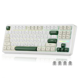 Redragon K734W Wireless Mechanical Keyboard, Tri Mode BT5.0/2.4G/USB-C 75% 81 Keys TKL Custom Hot Swappable Gaming Keyboard, Pre-lubed Linear Switches,RGB Gasket Computer Creamy Keyboard, for PC/MAC