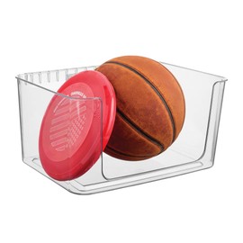 iDesign Large Wallspace Open-Front Bin and Bracket - Wall-Mounted Storage Bin - Clear - Made in USA