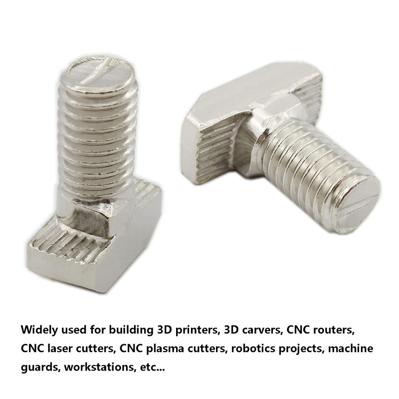 20 PCS M8 Thread T-Slot Drop-in Stud Sliding Screw Bolt,