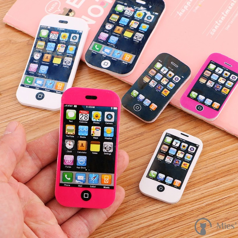Cute Cell Phone Eraser, Set of 3, Smartphone, Stationery, Accessories,