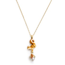 Bill Skinner - Pendant Necklaces for Women, Nature Inspired, UK Designed, Gold Enamel Necklace, Cottage-core Wear, Intricately Detailed with Silky Pouch, Beautiful Gift for Her Birthday