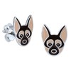 German Shepherd Dog Earrings .925 Sterling Silver