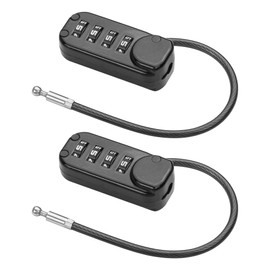 YAODHAOD Cable Locks with Combination, 4 Digit Combination Padlocks,Travel Lock for Suitcases & Bag for School Locker, Gym Locker, Fence, Toolbox, Gate, Case, Hasp Storage （2pcs）(Black, 5.3 inch)