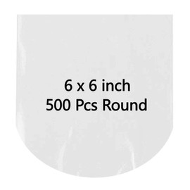 Round 500 PCS 6" x 6" Odorless PVC Clear End Shrink Wrap Bags for Soaps, Bottles, Bath Bombs Packaging, DIY Handmade Crafts Bags, Round. New Product.Use Better