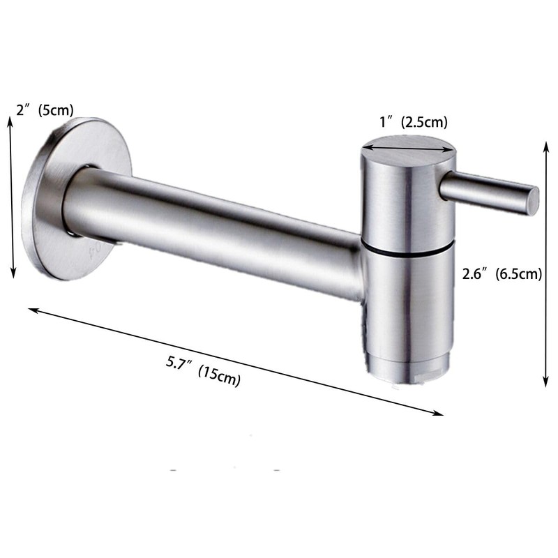 Wall Mounted Stainless Steel Bathroom Sink Faucet, Mop Pond Washing