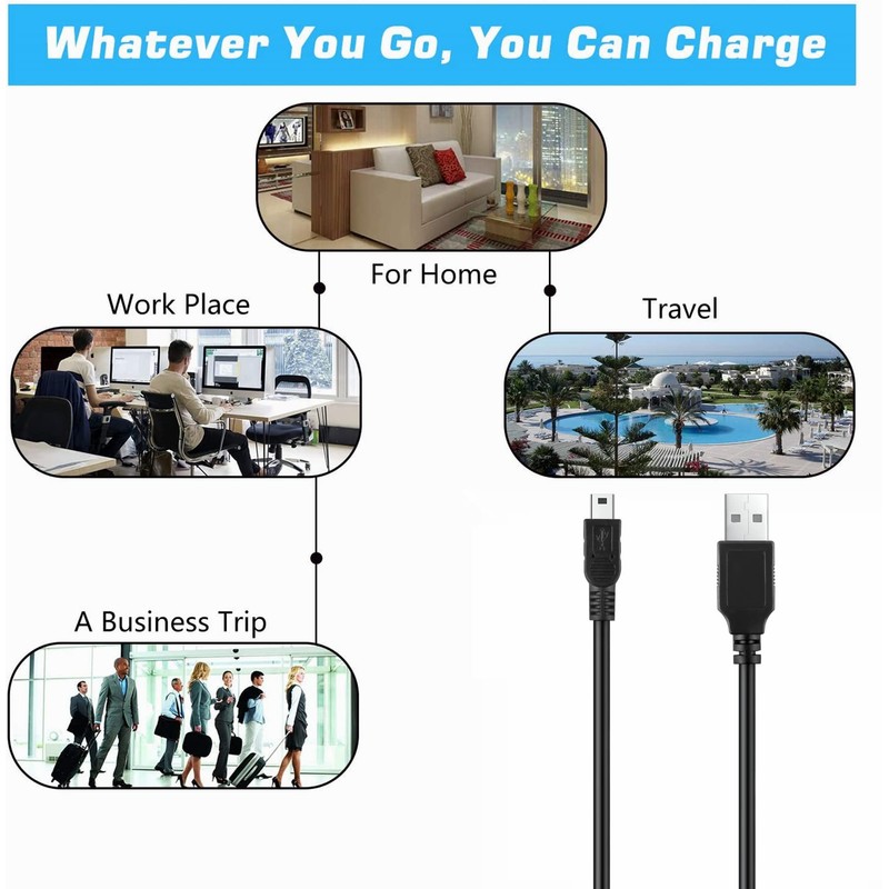 Jantoy 5ft USB Data Sync Cable Power Cord Adapter for