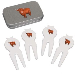 Azeeda 'Hochland-Kuh' Golf Divot Werkzeug Geschenkset (GO00048940)