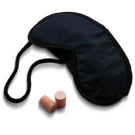 Lewis N. Clark Travel Eye Mask And Ear Plugs, Black, One Size